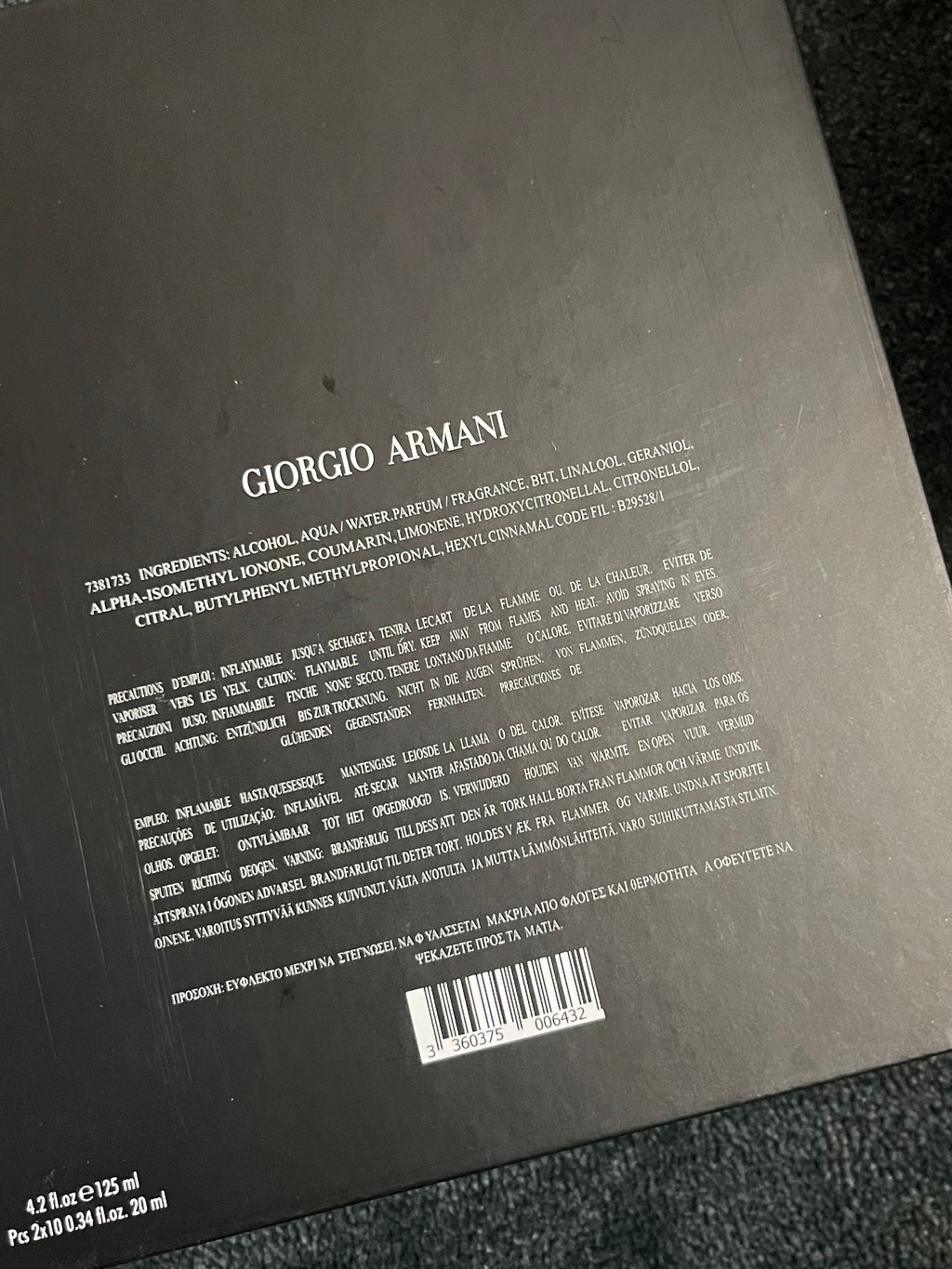 Coffret Armani code 125ml
