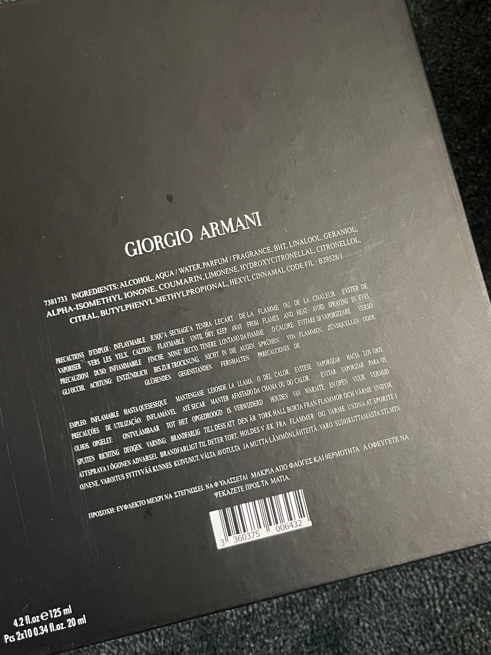 Coffret Armani code 125ml